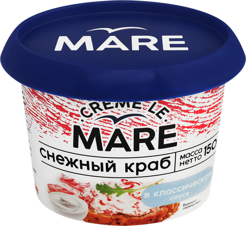 Снежный краб БАЛТИЙСКИЙ БЕРЕГ Creme le Mare в классическом соусе, 150г, вид