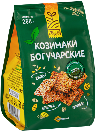 Козинаки БОГУЧАРСКИЕ Классические на основе семян подсолнечника и кунжута, 250г, фото