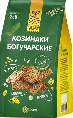 Козинаки БОГУЧАРСКИЕ Классические на основе семян подсолнечника и кунжута, 250г, детальное фото
