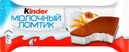 Пирожное бисквитное KINDER Молочный ломтик с молочной начинкой, 28г, картинка