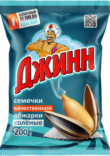 Семечки подсолнечника ДЖИНН Солнечный Великан, жареные соленые, 200г, фото