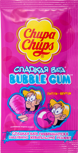 Жевательная резинка CHUPA CHUPS Сладкая вата Тутти Фрутти, 11г, детальное фото
