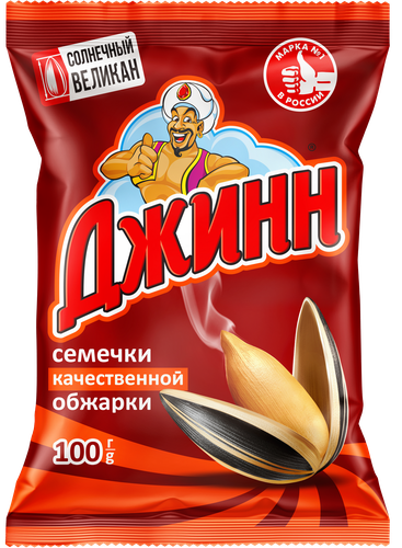 Семечки подсолнечные ДЖИНН Солнечный великан, обжаренные, 100г, изображение