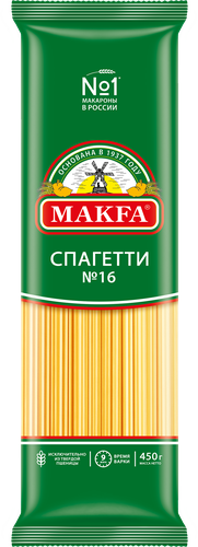 Макароны MAKFA Спагетти, вермишель длинная, 450г, крупный план