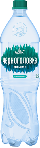 Вода ЧЕРНОГОЛОВКА газированная, 1.5л, вид