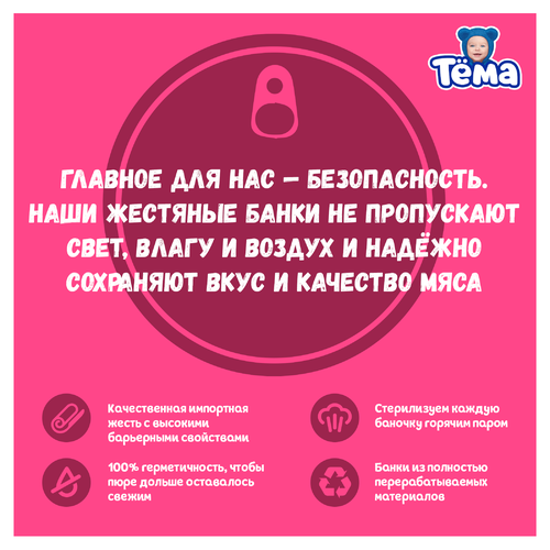 Пюре мясное ТЕМА Цыпленок, с 6 месяцев, 90г, изображение