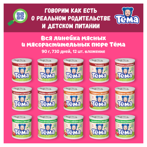 Пюре мясное ТЕМА Цыпленок, с 6 месяцев, 90г, картинка