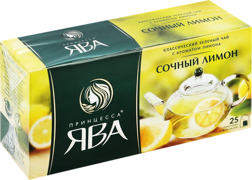Чай зеленый ПРИНЦЕССА ЯВА лимон, 25пак, картинка