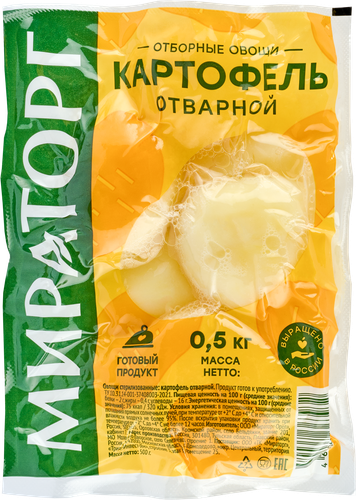 Картофель отварной, 500г, крупный план