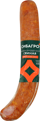 Колбаса полукопченая СИБАГРО Свиная ГОСТ, 250г, изображение