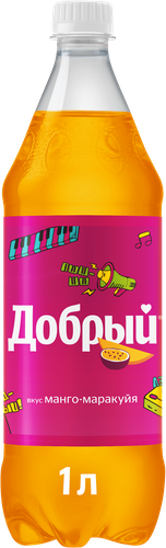 Напиток ДОБРЫЙ Манго, маракуйя сильногазированный, 1л, фото