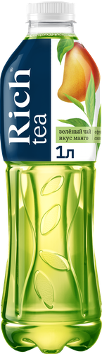 Напиток RICH Зеленый чай со вкусом манго, 1л, крупный план