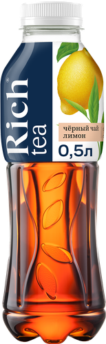 Напиток RICH Черный чай Лимон, 0.5л, вид