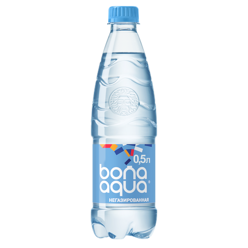 Вода питьевая BONA AQUA негазированная, 0.5л, крупный план