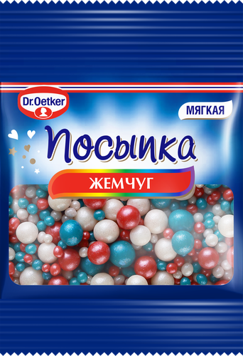 Посыпка кондитерская DR.BAKERS Жемчуг, цветной, 10г, детальное фото