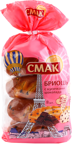 Бриошь СМАК Французские Улочки с кусочками шоколада, 240г, фотография
