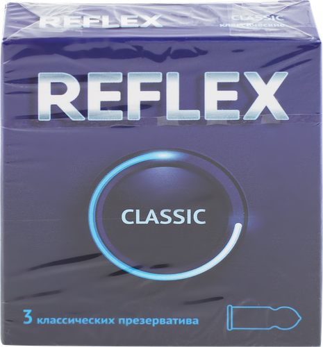 Презервативы REFLEX Classic №3 из натурального латекса, 3шт, крупный план