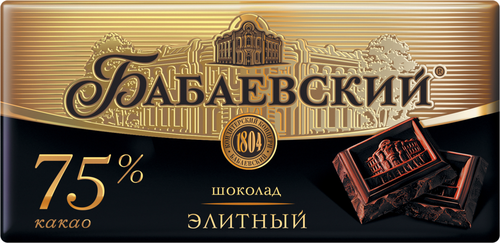 Шоколад темный БАБАЕВСКИЙ Элитный 75% какао, 75г, вид