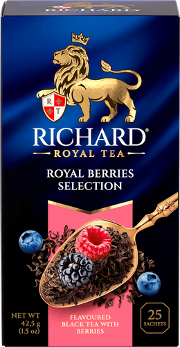Чай черный RICHARD Royal Berries Selection арома, 25пак, крупный план