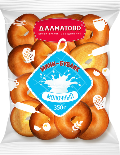 Изделия бараночные ДАЛМАТОВО Мини бублик молочный, 350г, вид