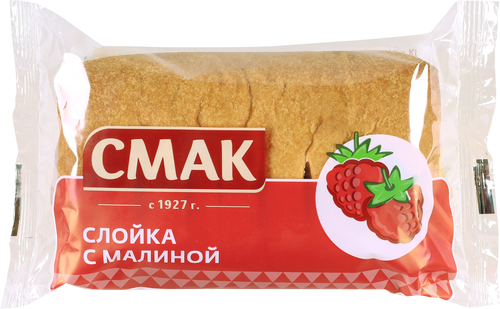 Слойка СМАК с малиной, 90г, крупный план