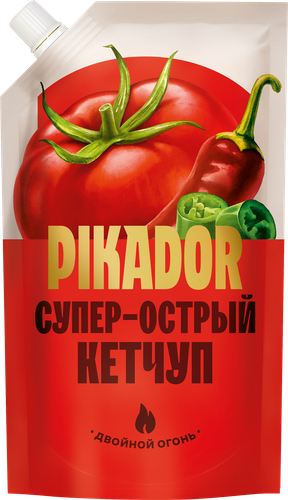 Кетчуп PIKADOR Супер-острый 1-я категория, 300г, крупный план