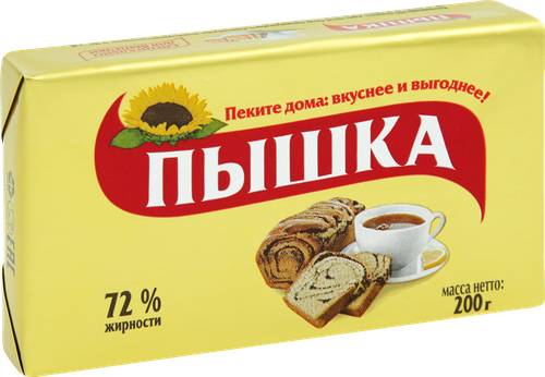 Маргарин ПЫШКА Для выпечки 72%, 200г, детальное фото