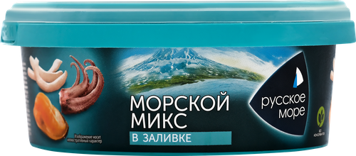 Коктейль из морепродуктов РУССКОЕ МОРЕ Морской микс, в заливке, 300г, картинка