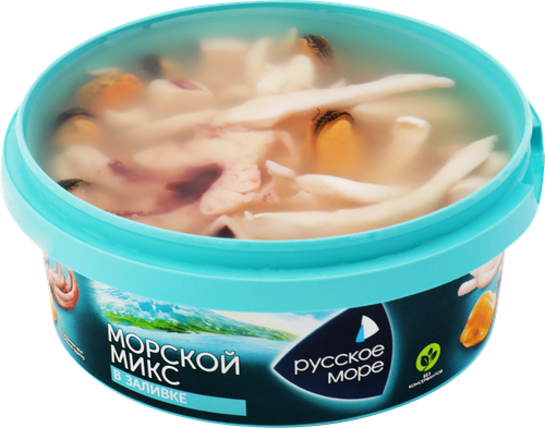 Коктейль из морепродуктов РУССКОЕ МОРЕ Морской микс, в заливке, 300г, фото