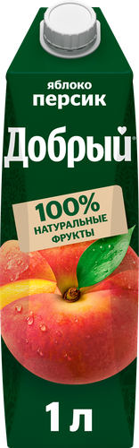 Напиток сокосодержащий ДОБРЫЙ Персик, яблоко, 1л, вид