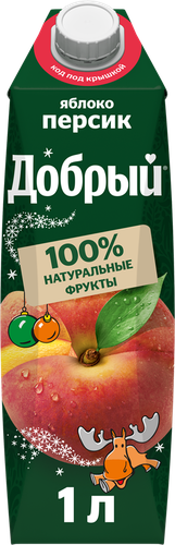 Напиток сокосодержащий ДОБРЫЙ Персик, яблоко, 1л, вид