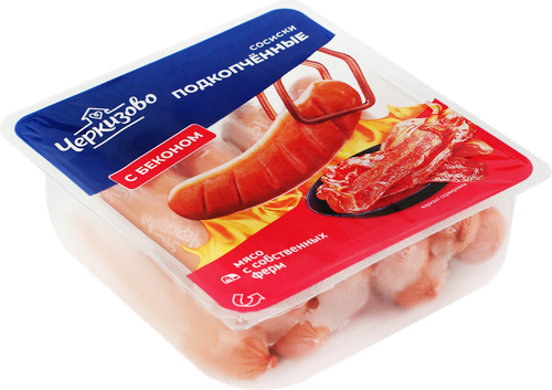 Сосиски ЧЕРКИЗОВО Подкопченные, 400г, крупный план