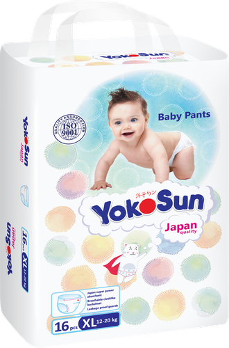 Подгузники-трусики детские YOKOSUN XL 12–20кг, 16шт, детальное фото
