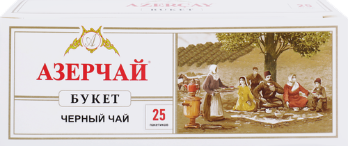 Чай черный АЗЕРЧАЙ Байховый букет, 25пак, крупный план