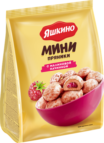Мини-пряники ЯШКИНО с малиновой начинкой, 300г, детальное фото