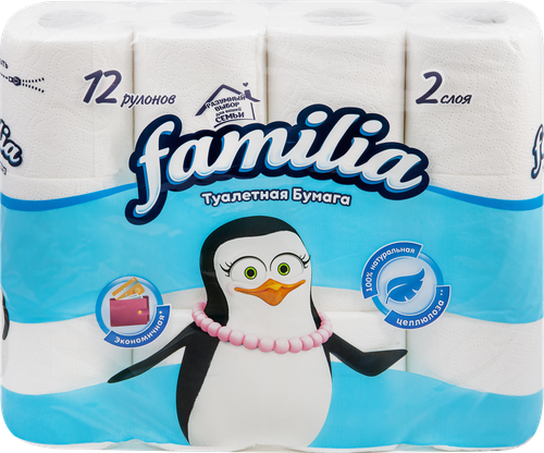 Бумага туалетная FAMILIA Classic 2-слоя, 12шт, вид