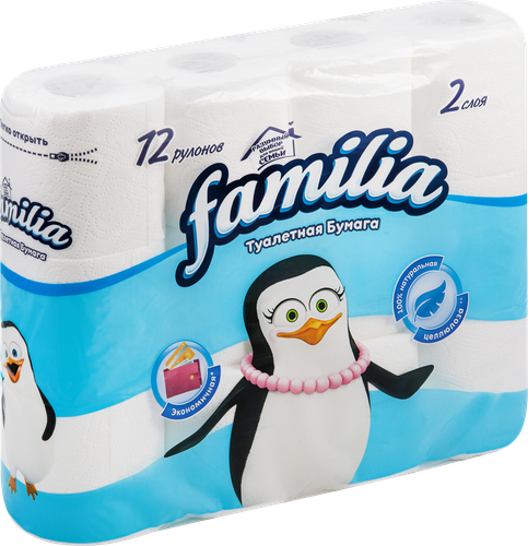 Бумага туалетная FAMILIA Classic 2-слоя, 12шт, вид