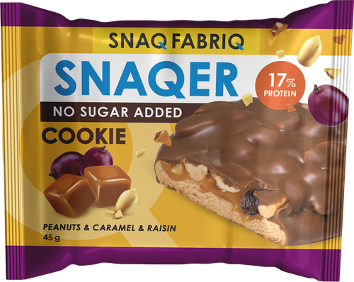 Печенье SNAQ FABRIQ Арахис, изюм и карамель, глазированное, 45г, картинка