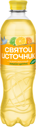 Напиток СВЯТОЙ ИСТОЧНИК со вкусом лимон, цитрус газированный, 0.5л, вид