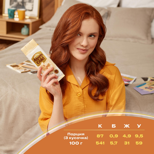 Шоколад белый ALPEN GOLD с миндалем и кокосом, 80г, изображение
