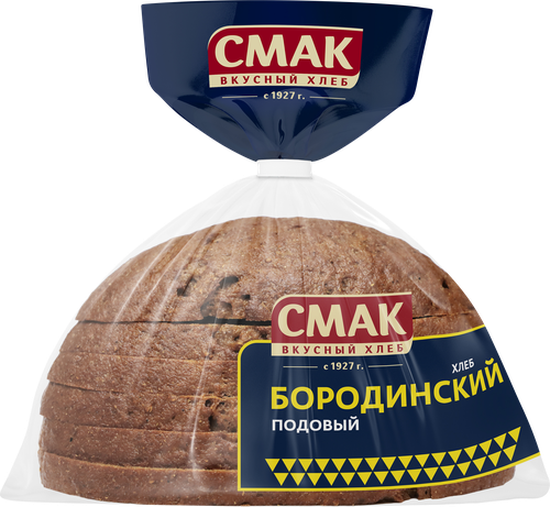 Хлеб подовый СМАК Бородинский, в нарезке, 300г, фото