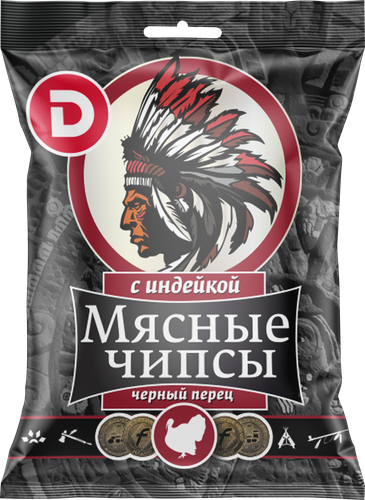 Продукт сыровяленый из мяса птицы ДЫМОВ Чипсы с индейкой, экстра, нарезка, 25г, крупный план