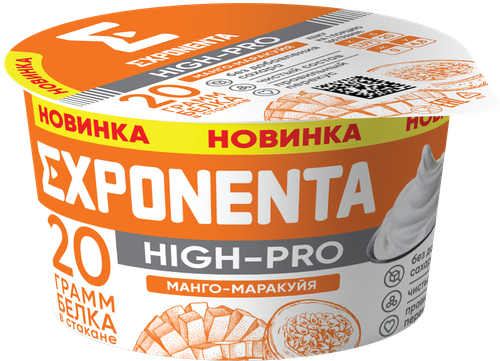 Продукт высокобелковый кисломолочный EXPONENTA High-Pro Манго, маракуйя, без змж, 160г, фото