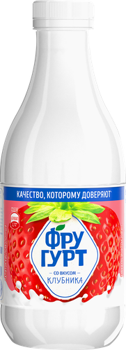 Напиток кисломолочный ФРУГУРТ со вкусом клубники 1%, без змж, 930г, вид