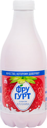 Напиток кисломолочный ФРУГУРТ со вкусом клубники 1%, без змж, 930г, крупный план