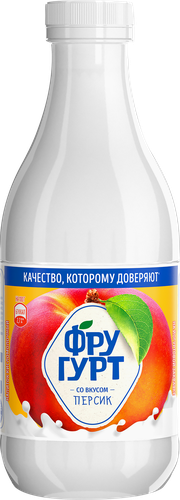 Напиток кисломолочный ФРУГУРТ со вкусом персика 1%, без змж, 930г, фото