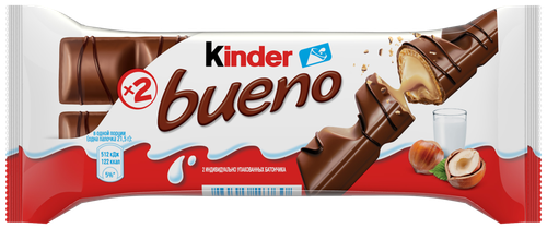 Вафли KINDER Bueno в молочном шоколаде, 43г, картинка