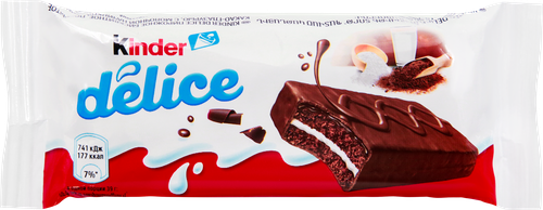 Пирожное бисквитное KINDER Delice с молочной начинкой, 39г, фото