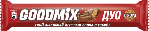Батончик шоколадный GOOD MIX Original Milk chocolate с хрустящей вафлей, 40г, картинка