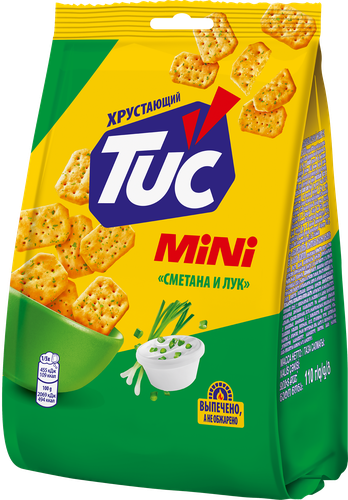 Крекер TUC Снек Мини со вкусом сметаны и лука, 110г, фото